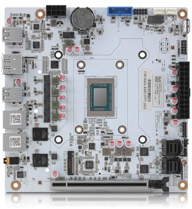 CYMINILMDPC 2 * 10G LANs 8-Bay NAS Motherboard,Ryzen 7 8845HS,No Ram No Storage,only Motherboard,USB4 2*SFF-8643 to 8*SATA,2*NVMe PCIE*16 2*DDR5,Mini ITX Firewall Mainboard
