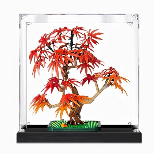 Acryl-Vitrine für Lego 10348 Red Maple Bonsai Pflanze, Staubdichte Box, Aufbewahrungsbox, Transparente Box, Displaybox Kompatibel mit 10348 (nur Box) (2mm)