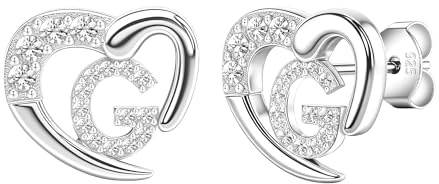Casxyue Buchstaben Ohrringe Silber 925 Silber Ohrstecker Für Damen Mädchen Kinder Hypoallergen Cubic Zirkonia Ohrringe Weihnachten Geburtstag Geschenke