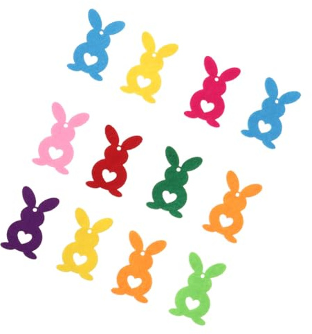 GARVALON 10Er Set Osterdekoration Aus Filz Bunte Hasenfiguren Aus Vliesstoff Für Geschenkbeutel Und Kleidung Kreative Hasen Deko Mischfarben Für Frühling Und Ostern