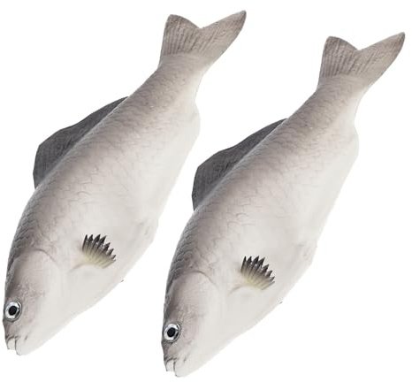 DECOMELODY 2 Stück Künstliche Fischornamente Realistische Aquarium Dekoration Barsch Modell für Fotografie und Küchendeko