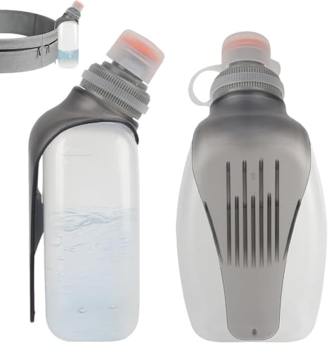 SKJJM 2 Piezas Botella de Agua Deportiva, 250 ml Botella Deportiva, sin BPA, a Prueba de Fugas, con Clip en la Espalda, para Cinturón o Chaleco, Ideal para Correr, Senderismo, Ciclismo