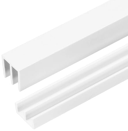 QUARKZMAN 2Set Binario Per Porte Scorrevoli In Plastica, Set Di Hardware Per Finestre E Armadi Scorrevoli Da 1.31Ft Per Pannelli Spessi 1/8, Per Piccole Porte A Bypass, Bianco