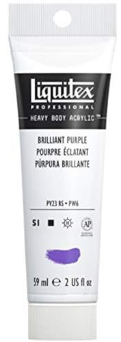 Liquitex 1045590 Professional Heavy Body Acrylfarbe in Künstlerqualität mit ausgezeichneter Lichtechtheit in buttriger Konsistenz, 59ml Tube - Brillantlila