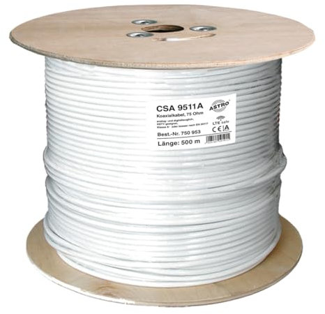 Astro csa9511 a/500 500 m weiß Kabel Koaxial – Kabel Koaxial (500 m, weiß, 75 Ohm, 6,9 mm, Nylon/PVC (Polychlorid (Vinyl))