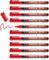 edding 370 - rosso - scatola da 10 - punta fine 1 mm - impermeabile, ad asciugatura rapida - pennarello multiuso, penna universale - per cartone, plastica, legno, metallo, vetro, ciottoli, tela