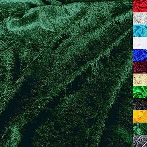 TOLKO 10m Pannesamt Meterware | Stretch Samt für Vorhänge Gardinen Bühne Kostüm Samtkleid Rock | Stoffe zum Nähen Dekorieren glänzender Samtstoff Dekostoff 145cm breit (Dunkel Grün)