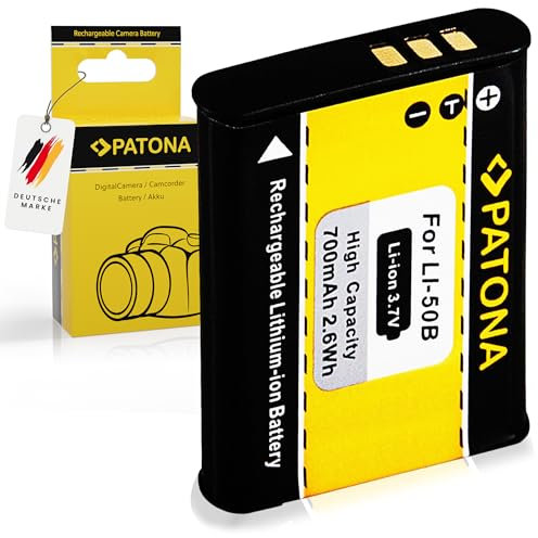 PATONA Batterie de Rechange Li-50B Compatible avec Olympus, Ricoh DB-100, Pentax D-LI92