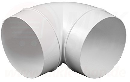MKK Rundrohr Bogen 90° Grad Lüftungsrohr Ø 100 mm Abluft Zuluft Rohr Kanal PVC Verbinder