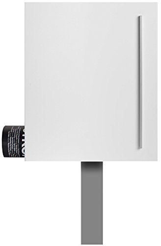 MOCAVI SBox 110b Standbriefkasten mit Zeitungsfach weiß (RAL 9003) Design-Briefkasten mit Fuß (einbetonieren) freistehend