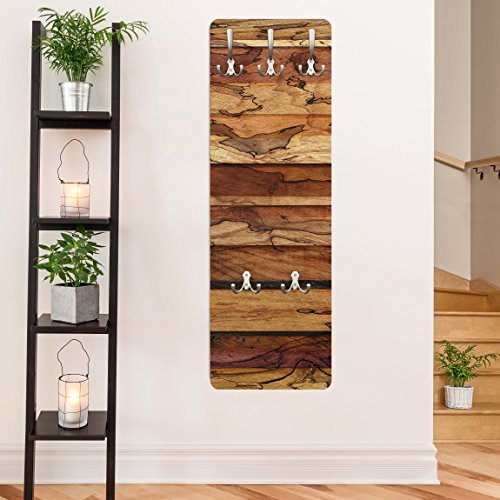 Bilderwelten Garderobe - Holzoptik Garderoben, Größe HxB:105cm x 34cm, Motiv:Woody Flamed