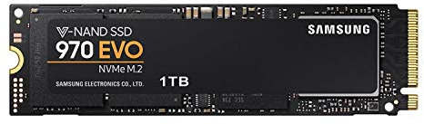SAMSUNG (MZ-V7E1T0BW 970 EVO SSD 1TB - M.2 NVMe Interface Internal Solid State Drive with V-NAND Technology, Black/Red