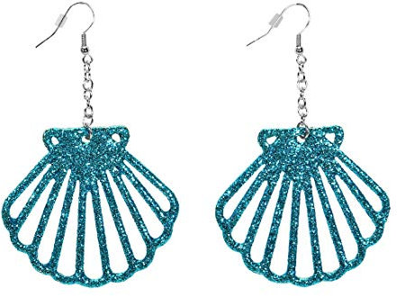 Amakando Funkelnde Ohrhänger Nixe/Türkis/Fantasievolles Kostüm-Accessoire Mermaid/Genau richtig zu Karneval & Themenabend