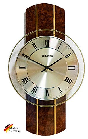 Zeit.Punkt Aarau Wanduhr Pendeluhr, Made IN Germany, Wurzelholz Nuss - 345409