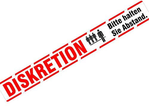 Diskretion Abstand halten Aufkleber Fußbodenaufkleber Laminat 90x11 cm