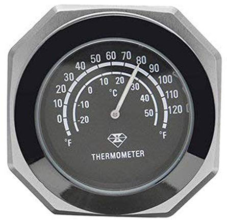 Motorrad Lenkerhalterung Nachtleuchtende Thermometer Uhr Leuchtende Legierung Temperatur Temperaturanzeige Wasserdicht für Bike Silber