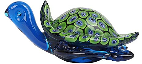 Widdop and Co Objets d'Art Glass Figurine - Blue & Green Turtle