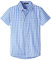 Spring&Gege Jungen Kurzarm Popeline Button Down Shirt Baumwolle Plaid Uniform Hemden, Blau Gingham, 164 170