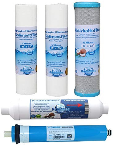 Ersatzfiltersatz (4 Filter + 1 Mebrane) für 5 stufige Osmoseanlagen