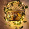 2M Leaf Garland with Lights 20 LED Fairy Lights Artificial Ivy Leaves String Lights Batteries Powered for Christmas Wedding Bouquets Party Home Decorations