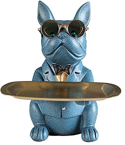Coole Bulldog Figur Skulptur Statue Harz Französisch Sparschwein Spardosen Aufbewahrungsbox Mit Herausnehmbarem Ablagefach Mode, Heimtextilien, Multifunktion, Schreibtisch LagerungBlau,B