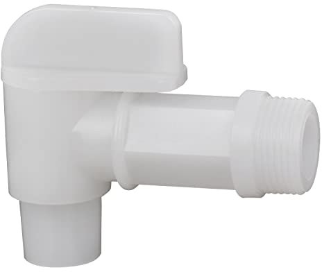 PowGrow - Rubinetto in plastica per rubinetto, 3/4, con flusso bianco, per fusti in plastica da 5, 6 galloni, materiale in polietilene durevole da 3/4