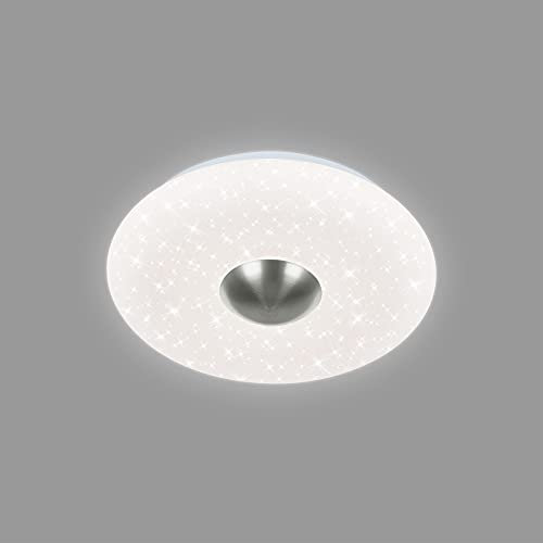 BRILONER - LED Deckenlampe mit indirektem Licht, neutralweiße Lichtfarbe, Sternenhimmel, LED Lampe, Deckenleuchte, Wohnzimmerlampe, Schlafzimmerlampe, Küchenlampe, 29x7,5 cm, Weiß