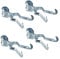 Relaxdays Klemmhaken Camping, 4er Set, Haken für Zeltstangen, bis 25 mm, Metall, Zelt Kleiderhaken zum Klemmen, silber