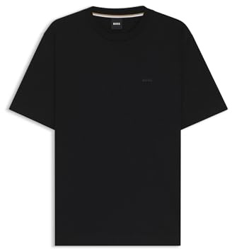 BOSS Herren Thompson 01 T-Shirt aus Baumwoll-Jersey mit Logo-Detail Schwarz001 XXL