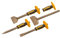 Roughneck Gorilla ROU31934 Bolster and Chisel Set with Non-Slip Guards - 4 Piece, Black Yellow