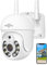 Hiseeu 5MP 3K Telecamera Wi-Fi Esterno 360 Gradi con Visione Notturna a Colori,PTZ Telecamera Esterno 5X Zoom Digitale,Audio Bidirezionale,Tracciamento Auto,Allarme Luminoso Sonoro, Kit Compatibile