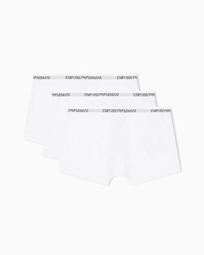Emporio Armani Men's Core Logo Band 3 Pack Trunk, White/White/White, Large