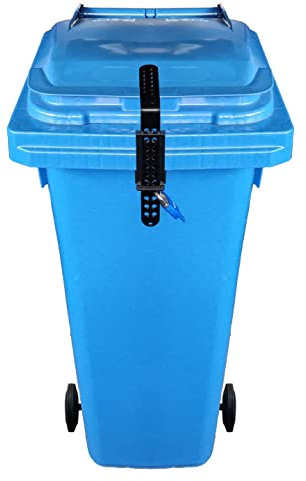 Tough and Easy Wheelie BIN LID Lock, 'STRONGUARD' ,NO Drilling,Quick Fit/Release New Model with Free House Numbers, Black