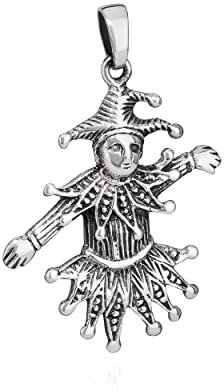 NKlaus Kettenanhänger Hofnarr Clown 925 Silber 30x24mm Silberanhänger Amulett Talisman 10089