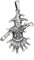 NKlaus Kettenanhänger Hofnarr Clown 925 Silber 30x24mm Silberanhänger Amulett Talisman 10089