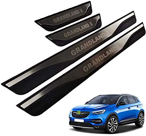 EAGLEG Auto Edelstahl Einstiegsleisten Für Opel Grandland X A18 2017 2018 2019 Tuning Zubehör 4 STÜCKE Auto Scuff Plate Türschwelle Sill Aufkleber,Silver