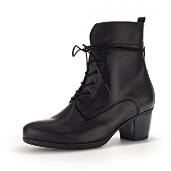 Gabor Damen Schnürstiefeletten, Frauen Stiefeletten,Wechselfußbett,Best Fitting,reißverschluss,Stiefel,Bootee,Booties,schwarz,42 EU / 8 UK