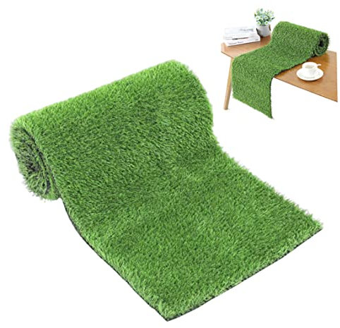 Künstlicher Gras -Tischläufer, 14 x 47 Zoll Faux Grass Tischläufer, grüner Gras -Tisch -Tuch, Simulation Gras Tischdekoration für Hausentisch zu Hause