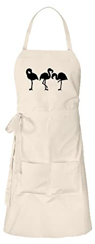 Huuraa Grillschürze Flamingos Silhouette Geschenk Natur Baumwolle Flamingos Mitbringsel