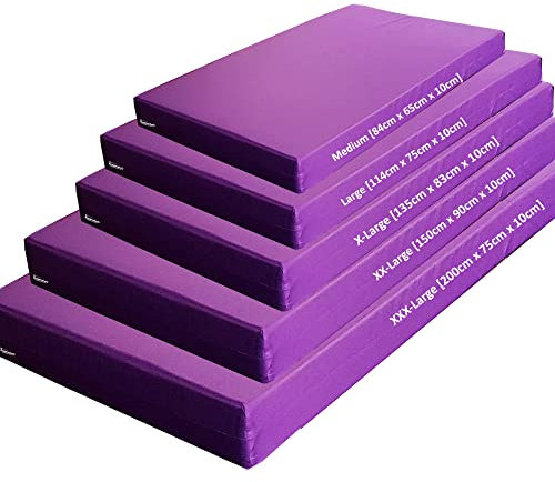 Kosiproducts Gymnastics Crash Mat, High Density Medium Firm 10cm Thick Foam, [Purple, Large]