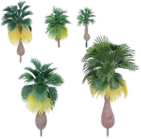 VILLCASE Palmier Miniature, 15pcs Modèle De Train Palmiers en Plastique Forêt Tropicale Paysage Échelle N Z 1: 100-1: 300 Arbres Modèle Darbres De La Forêt Tropicale Lartisanat