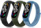 Wanme 3 Piezas Correa Compatible con Xiaomi Mi Band 7/6/5 y Amazfit Band 5, Pulseras de Repuesto de Nylon Suave para Mujer y Hombre