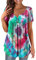 Generic Damen Shirt Sommer Top T-Shirt Mit Eigenem Aufdruck T Shirt Damen Schwarz Shirt Fledermausärmel Damen Musselin Kleid Mädchen Weiße Top Hippie Oberteile Damen Blau Top