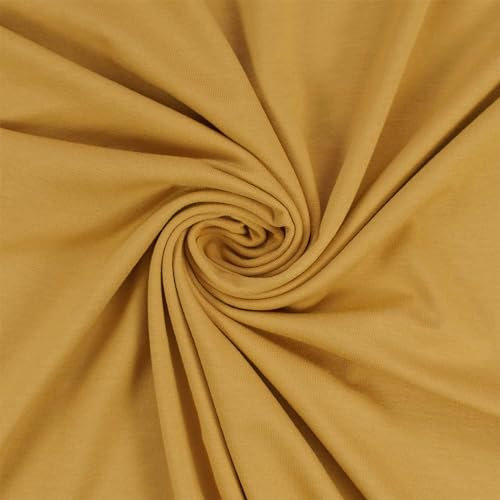 Viskose-Jersey Stoff, elastisch, uni senf (Länge am Stück: ab 50cm / Breite: 150cm)