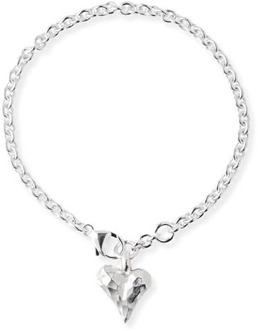 Drachenfels Herz Armband aus Echtsilber in der Länge 19 cm und 20 cm/Kollektion Heartbreaker/Edles Armband für Damen aus 925 Sterlingsilber/Designer-Schmuck/D HE 81/AG