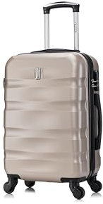 CELIMS - Kabinenkoffer | 55x40x20cm Handgepäck | Kleiner Leichter Koffer | Champagner