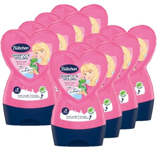 Bübchen 2in1 Shampoo & Spülung für Kinder, Prinzessin Rosalea, 8 x 230 ml