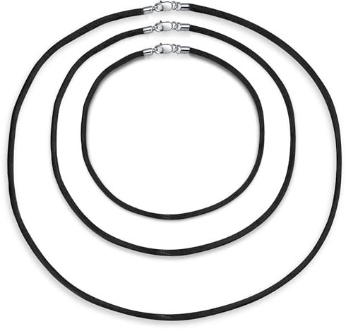 Bling Jewelry Set Di Tre Morbido Sottile Raso Nero Filo Di Seta Filo Collana Per Ciondolo Stratificazione Donne Uomini Teen 925 Argento Sterling Artiglio Chiusura 16 20 30 Pollici