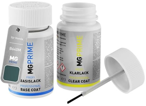 MG PRIME Autolack Lackstift Set für Honda B640M Canyon River Blue Metallic Basislack Klarlack je 50ml