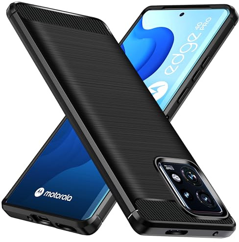 ivoler Funda para Motorola Moto Edge 40 Pro, [Protección Militar] Carcasa Protectora Antigolpes, Fina Suave TPU Silicona Caso Delgada Anti-Choques Antihuellas Bumper Case, Negro